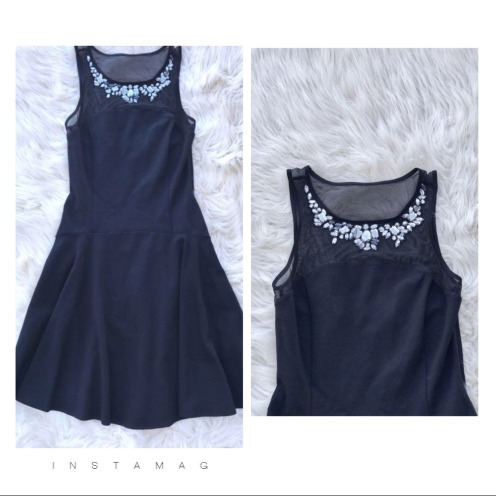 Express Black Dress with accessories
